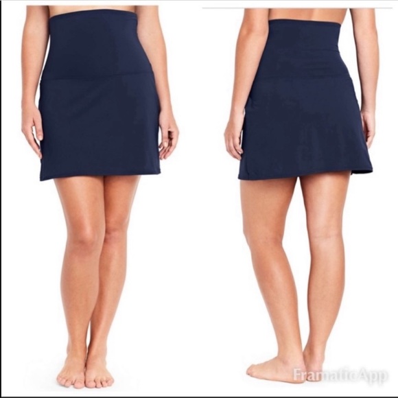 Lands' End | Swim | Lands End Swim Skirt High Rise Blue Tummy Control
